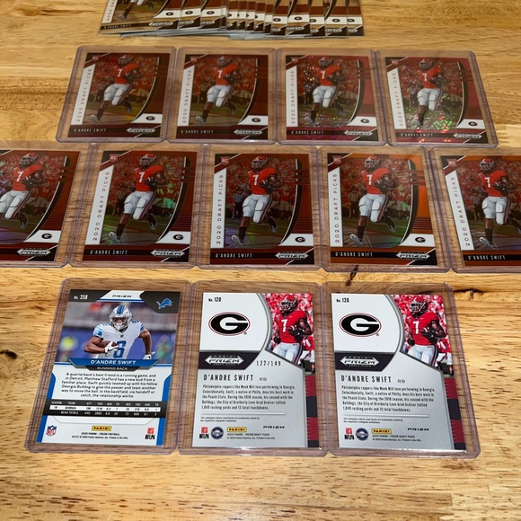 (27) 2020 Prizm Orange Pulsar DP DANDRE SWIFT Detroit Lions NFL RC LOT #/149 - Picture 6 of 9